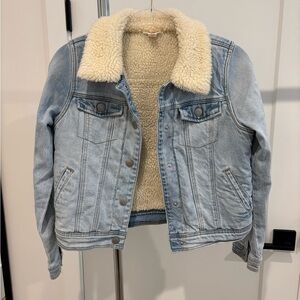 Cat & Jack Denim Trucker Jacket with Sherpa Lining SZ L/10 12